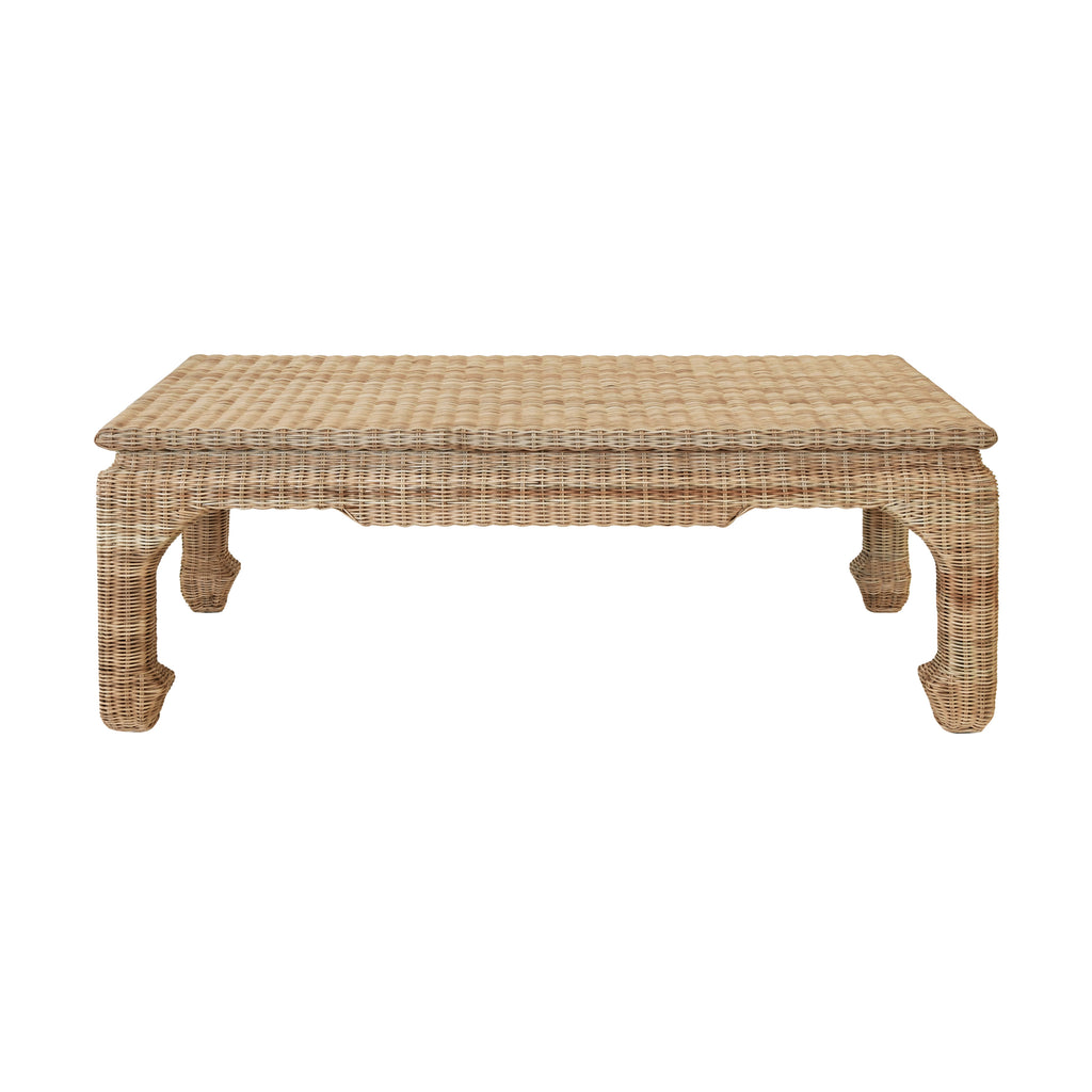 Guinevere Coffee Table in Woven Rattan - The Well Appointed House