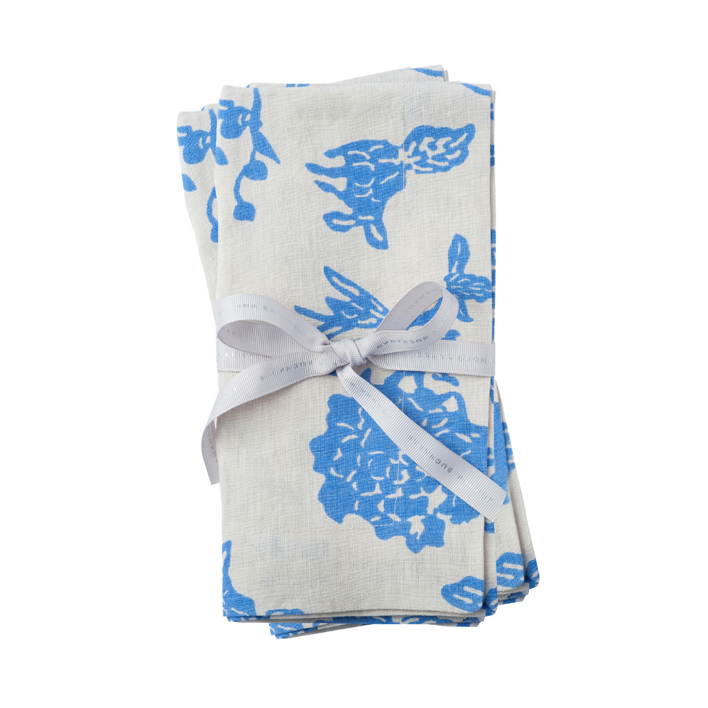 Garden Print Napkin, Blue, Set of Two - The Well Appointed House