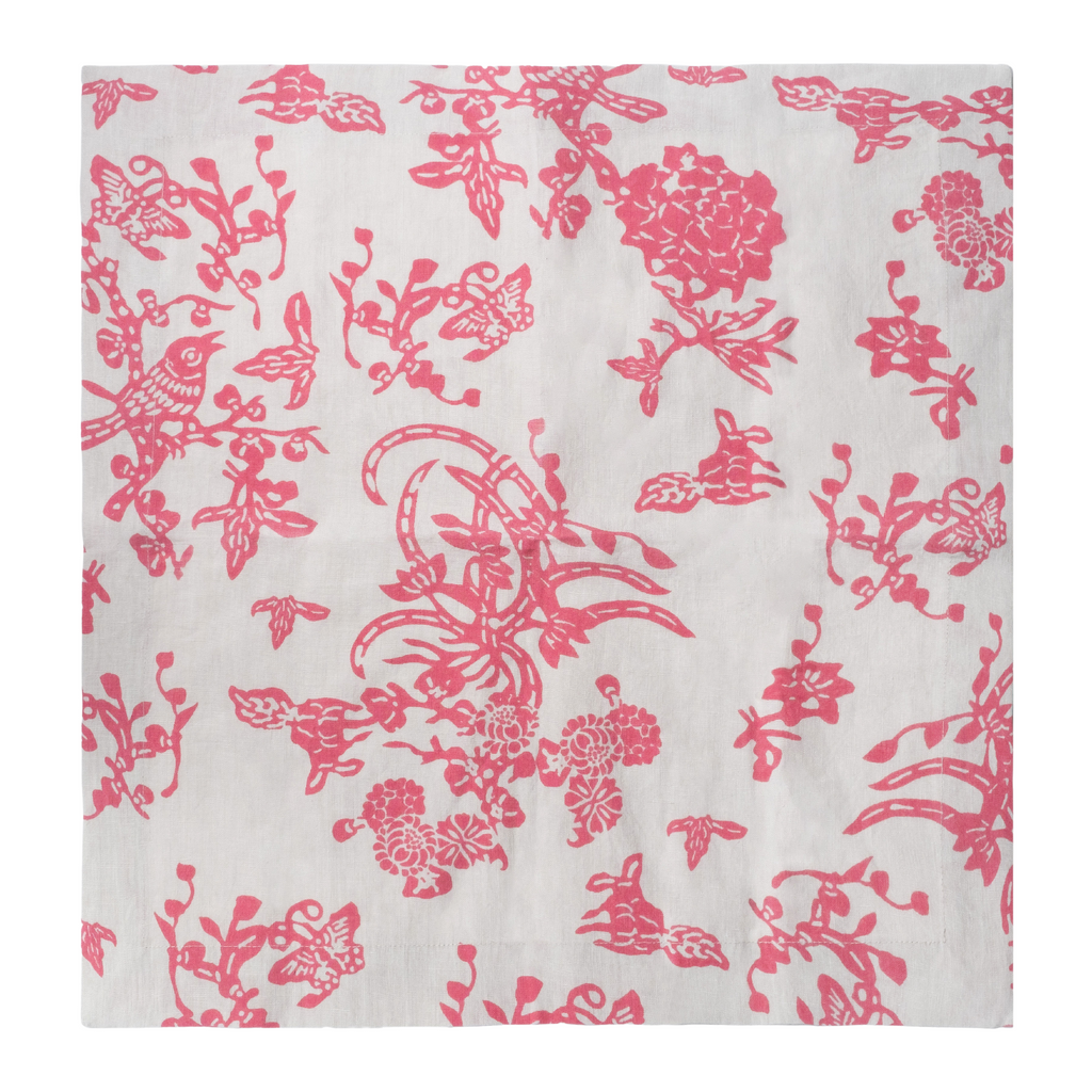 Garden Print Napkin, Pink, Set of Two - The Well Appointed House