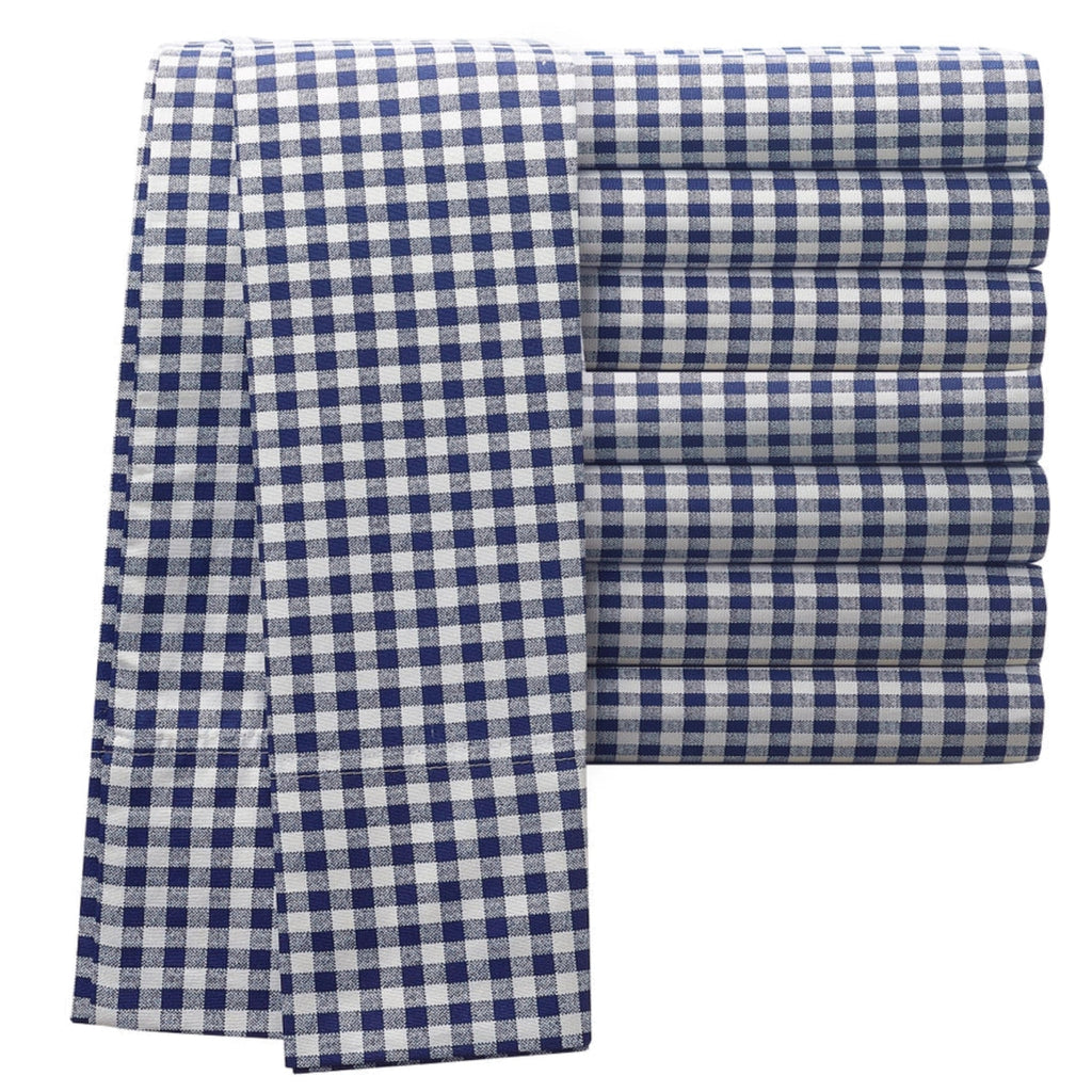 Gingham Print Sheet Set Navy - The Well Appointed House 