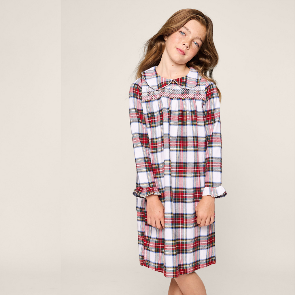 Girl's Brushed Cotton Eloise Nightgown in Balmoral Tartan - The Well Appointed House