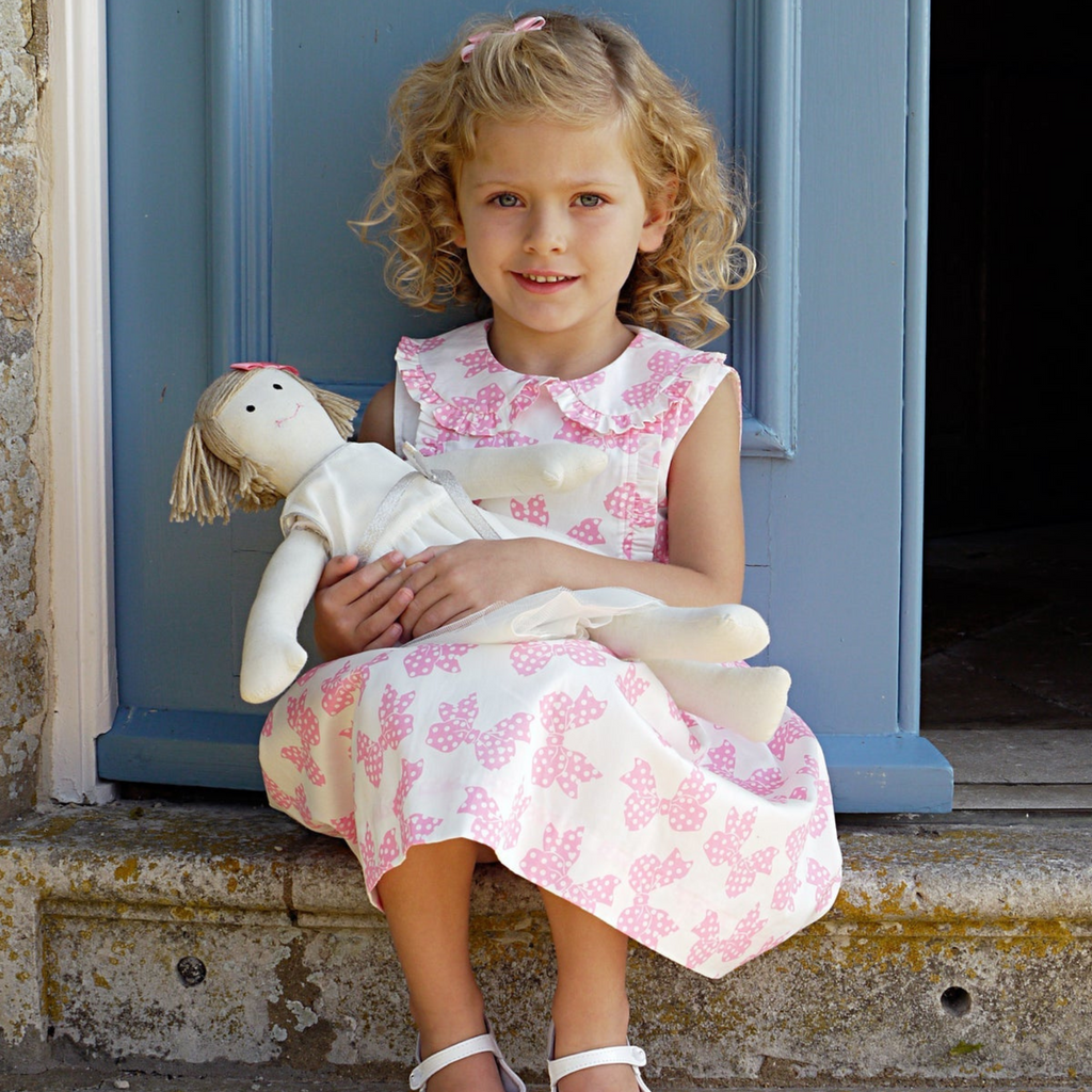 Girls Bow Frill Dress - The Well Appointed House