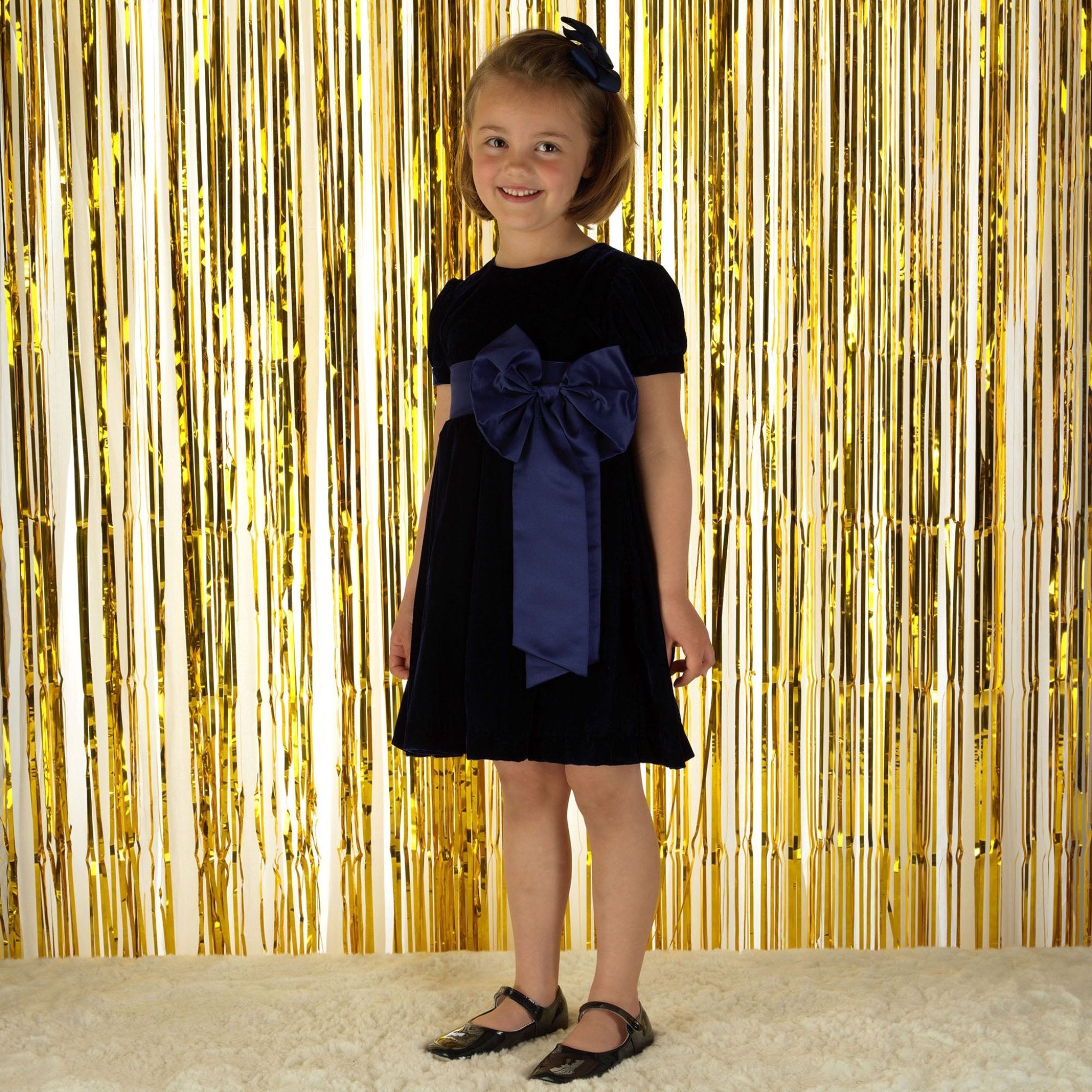 Crushed Velvet Bow Dress 2y Crushed Velvet Bow Dress 2y