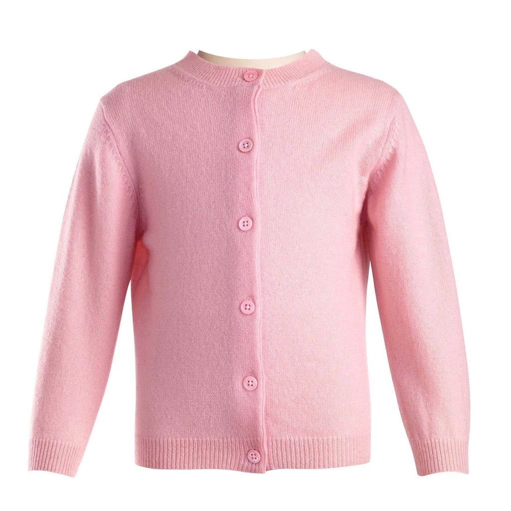 Girls Pink Cashmere Cardigan - The Well Appointed House
