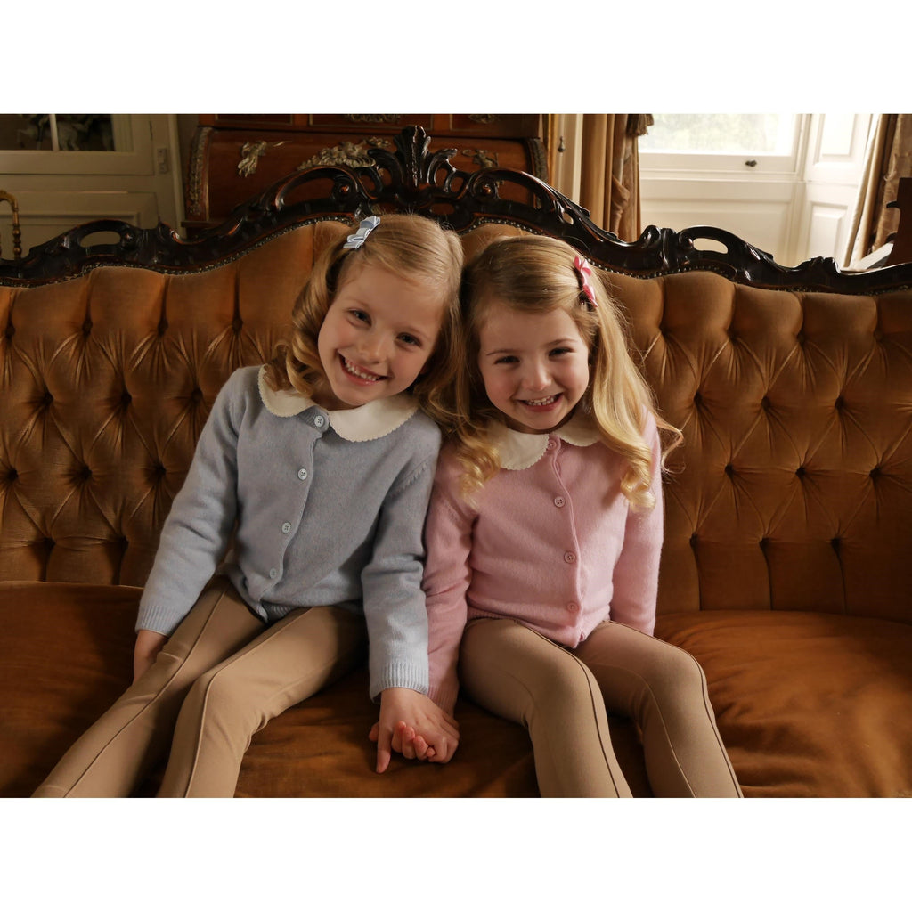 Girls Pink Cashmere Cardigan - The Well Appointed House