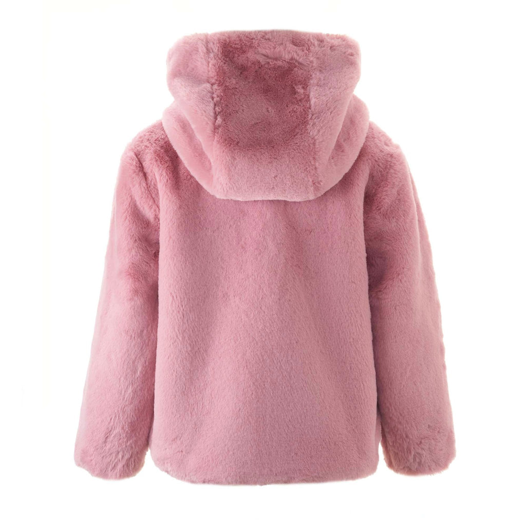 MANUDIECI Pink Fur Coat for Girls - Stylish and Warm