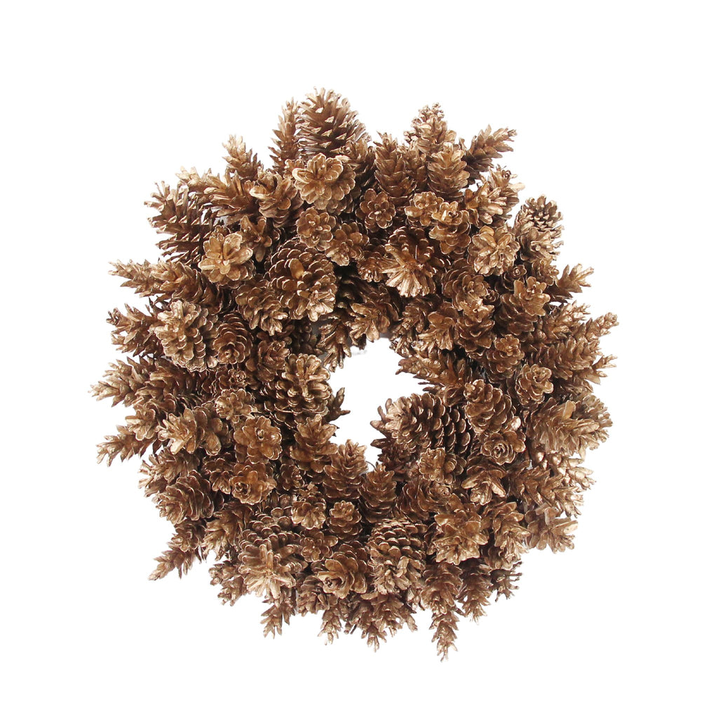 Gold Pinecone Wreath-The Well Appointed House