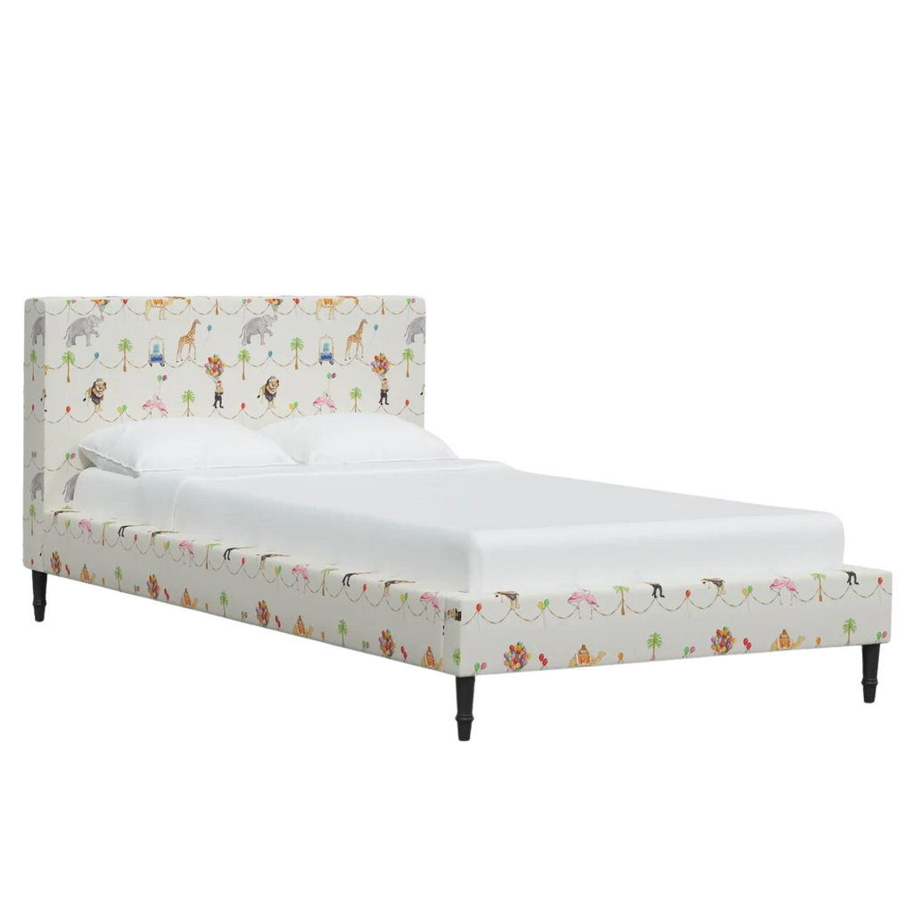 Gray Malin for Cloth & Company Parker Parade Multi Circus Design Kids Platform Bed - Little Loves Beds & Headboards - The Well Appointed House