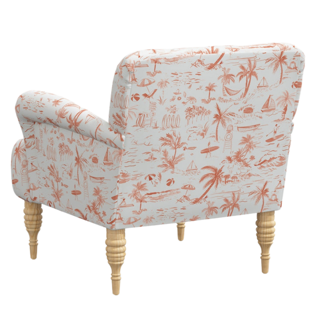 Gray Malin for Cloth & Company Coral Beach Toile Arm Chair - The Well Appointed House