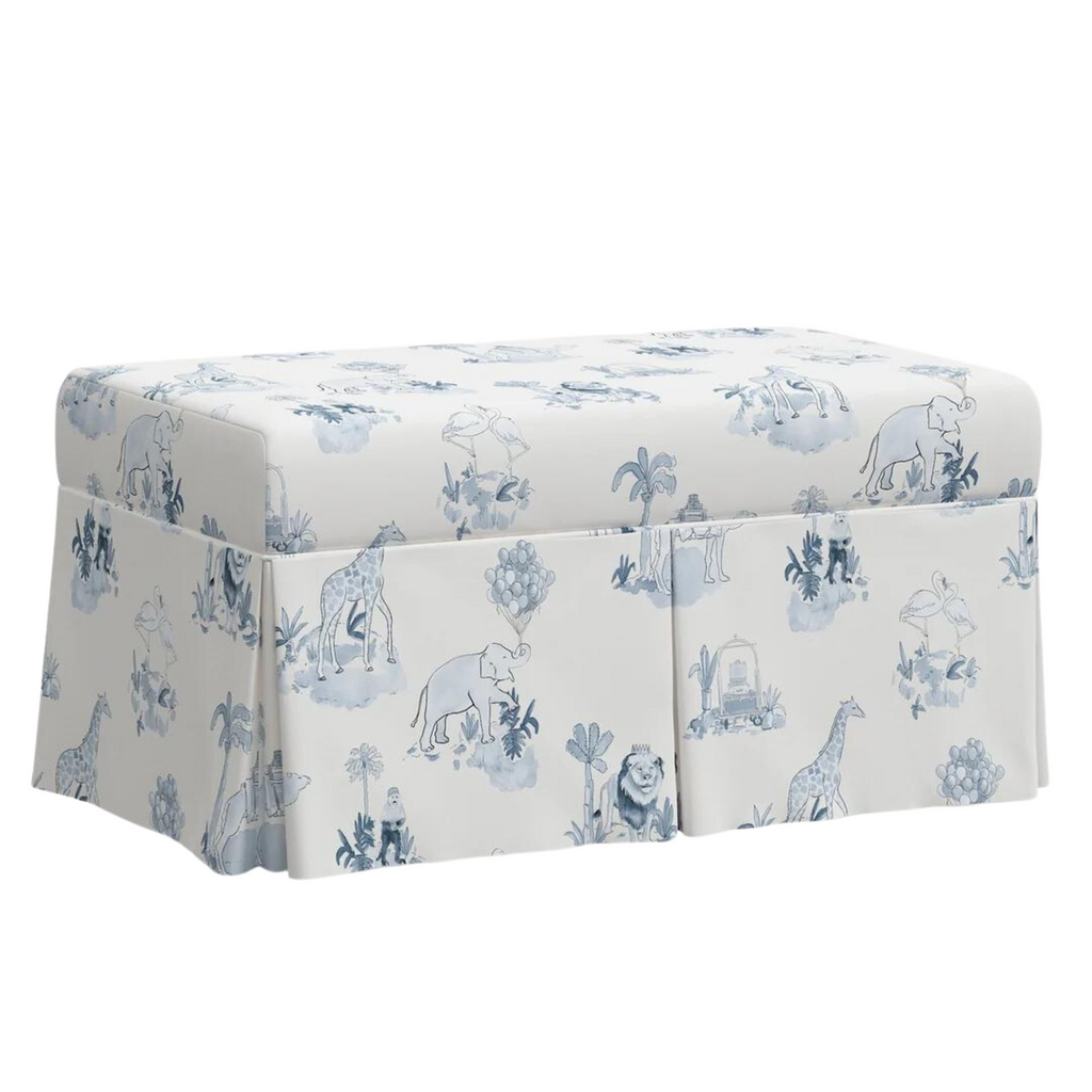 Gray Malin For Cloth & Co. Toile Blue Storage Bench - Little Loves Accent Chairs & Stools - The Well Appointed House