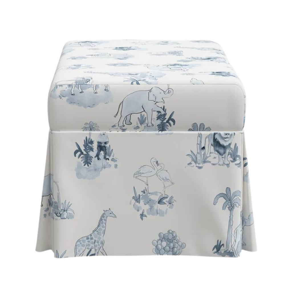 Gray Malin For Cloth & Co. Toile Blue Storage Bench - Little Loves Accent Chairs & Stools - The Well Appointed House