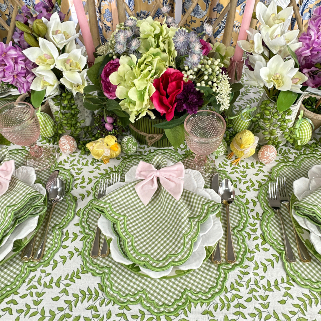 Green Gingham Bettina Placemat, Set of 4 - The Well Appointed House