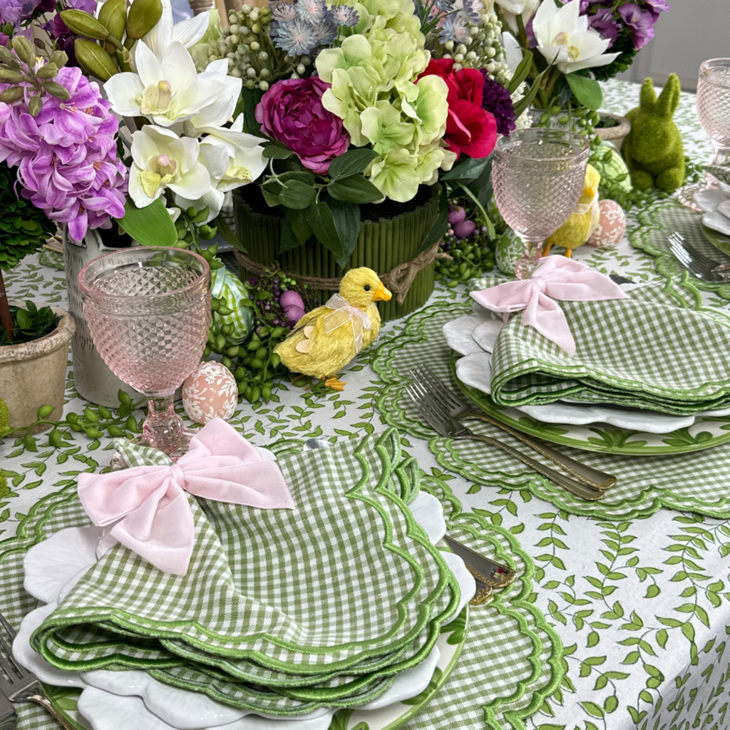 Green Gingham Bettina Placemat, Set of 4 - The Well Appointed House