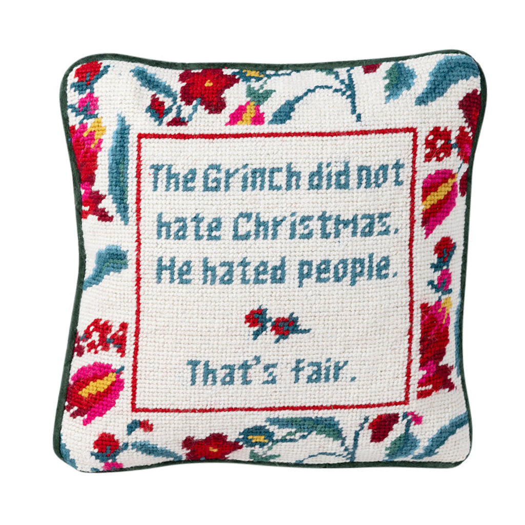 The Grinch Needlepoint Pillow - The Well Appointed House