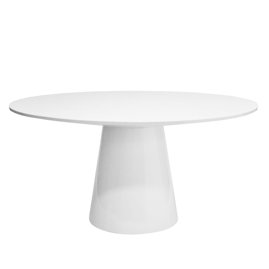 Round Dining Table in White Lacquer Finish - Dining Tables - The Well Appointed House