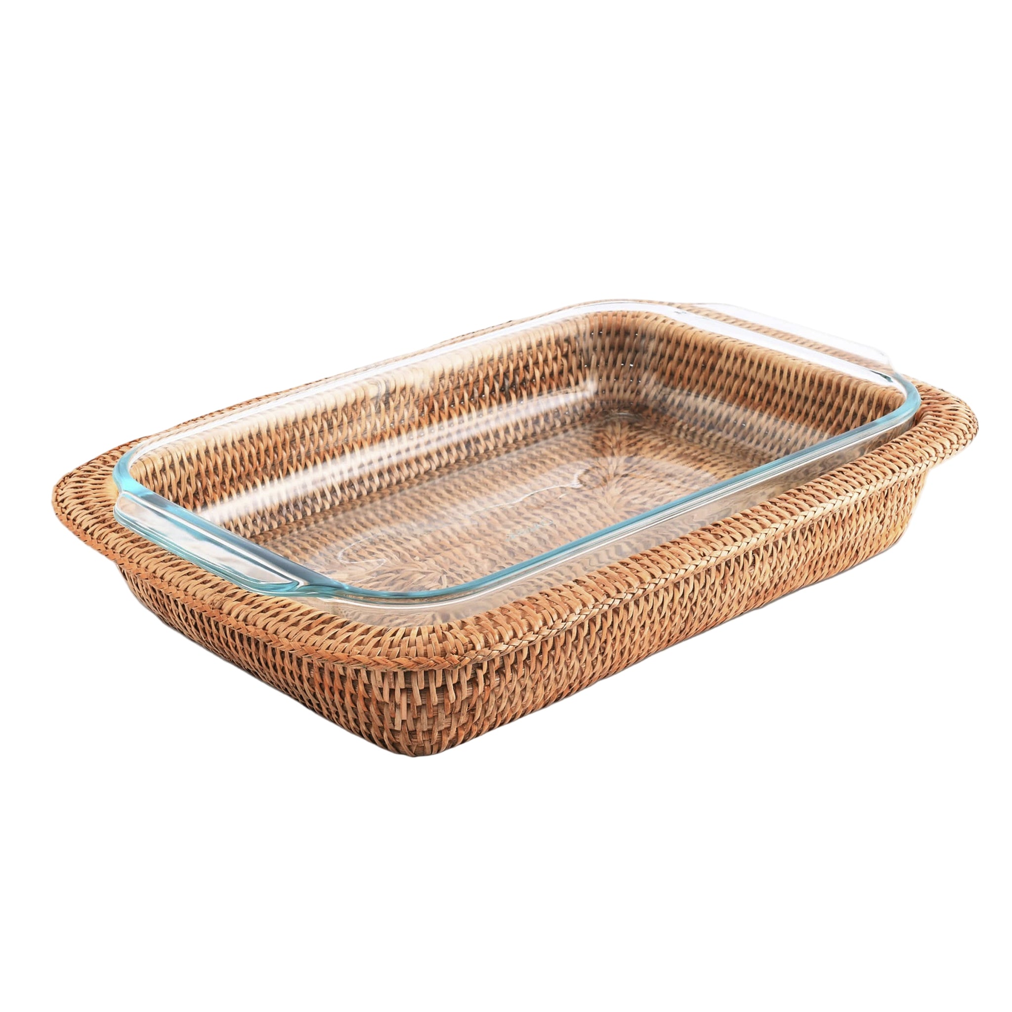 Hand Woven Rattan Casserole Holder 3qt