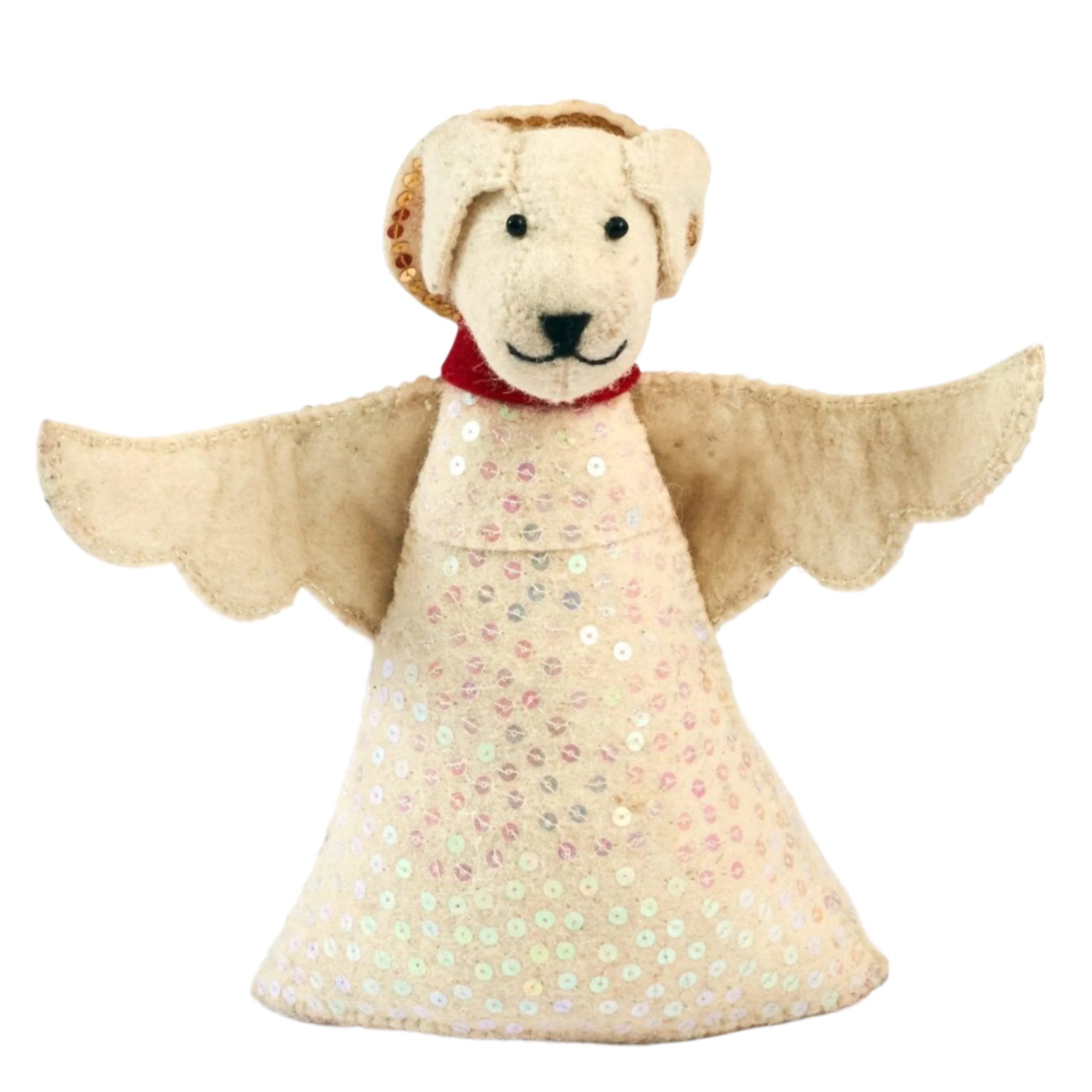 Handmade Felt Tree Topper - Dog Angel in White – The Well Appointed House