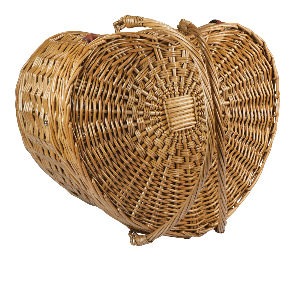 Heart Shaped Picnic Basket Set For 2 - The Well Appointed House