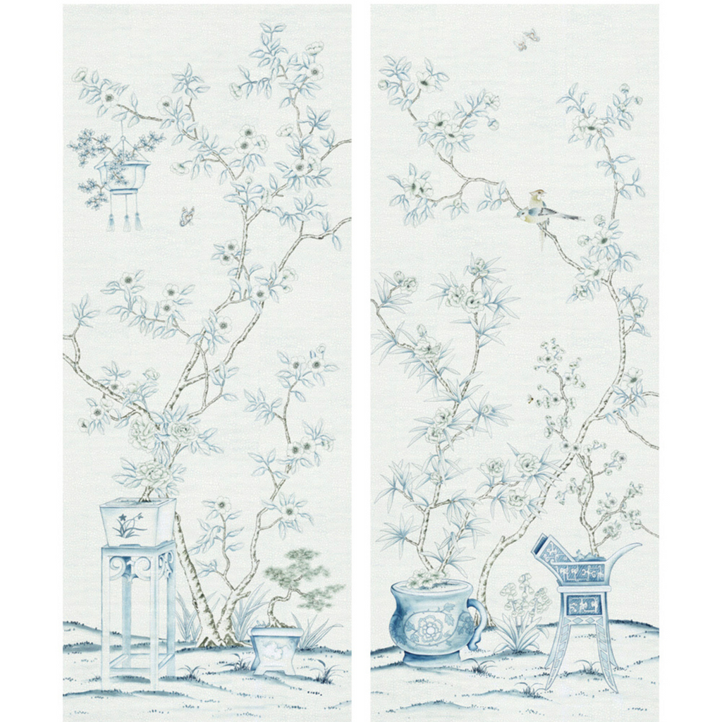 Hemmerling Cracked Porcelain Chinoiserie Wall Art Panels - The Well Appointed House