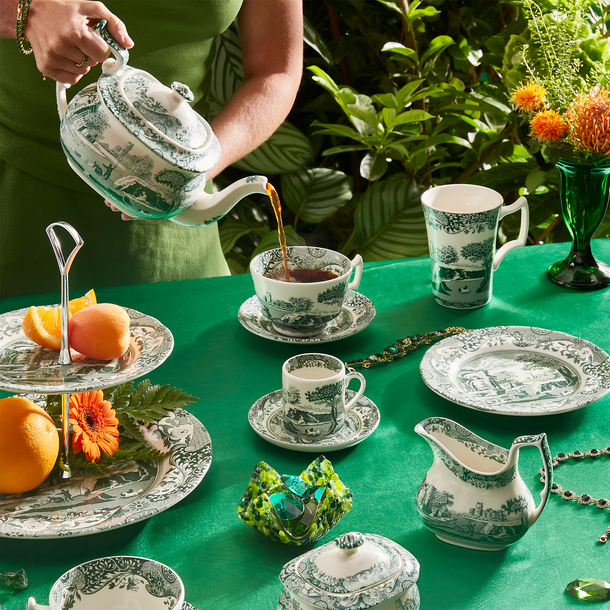 Spode flemishgreen　ヴィンテージティーポット Heritage Green Italian Teapot – The Well Appointed House