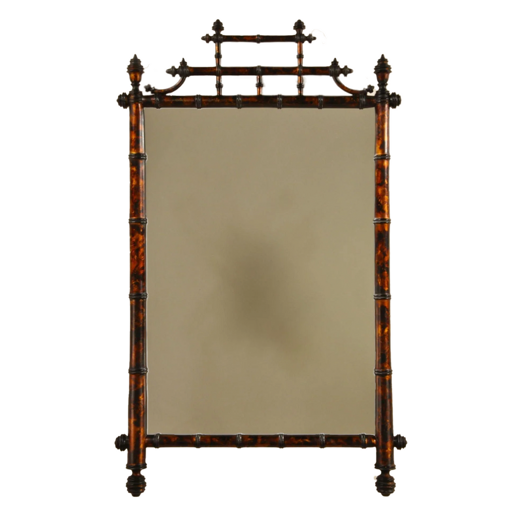 Horner Bamboo Mirror in Tortoise Shell - Wall Mirrors - The Well Appointed House