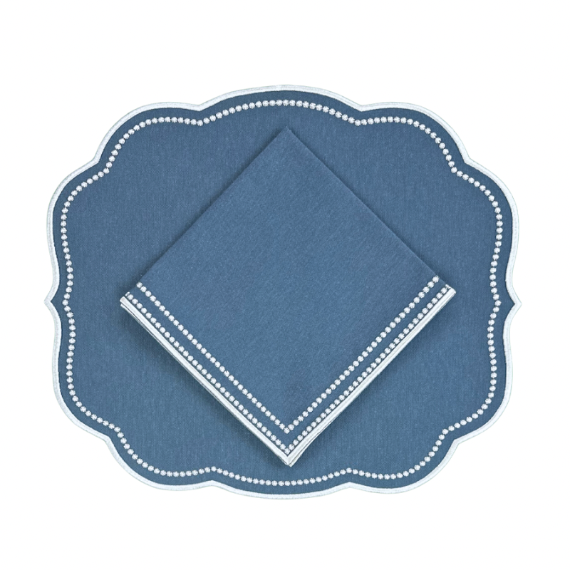 Charlotte Napkin in Autumn Blue - Well Appointed House