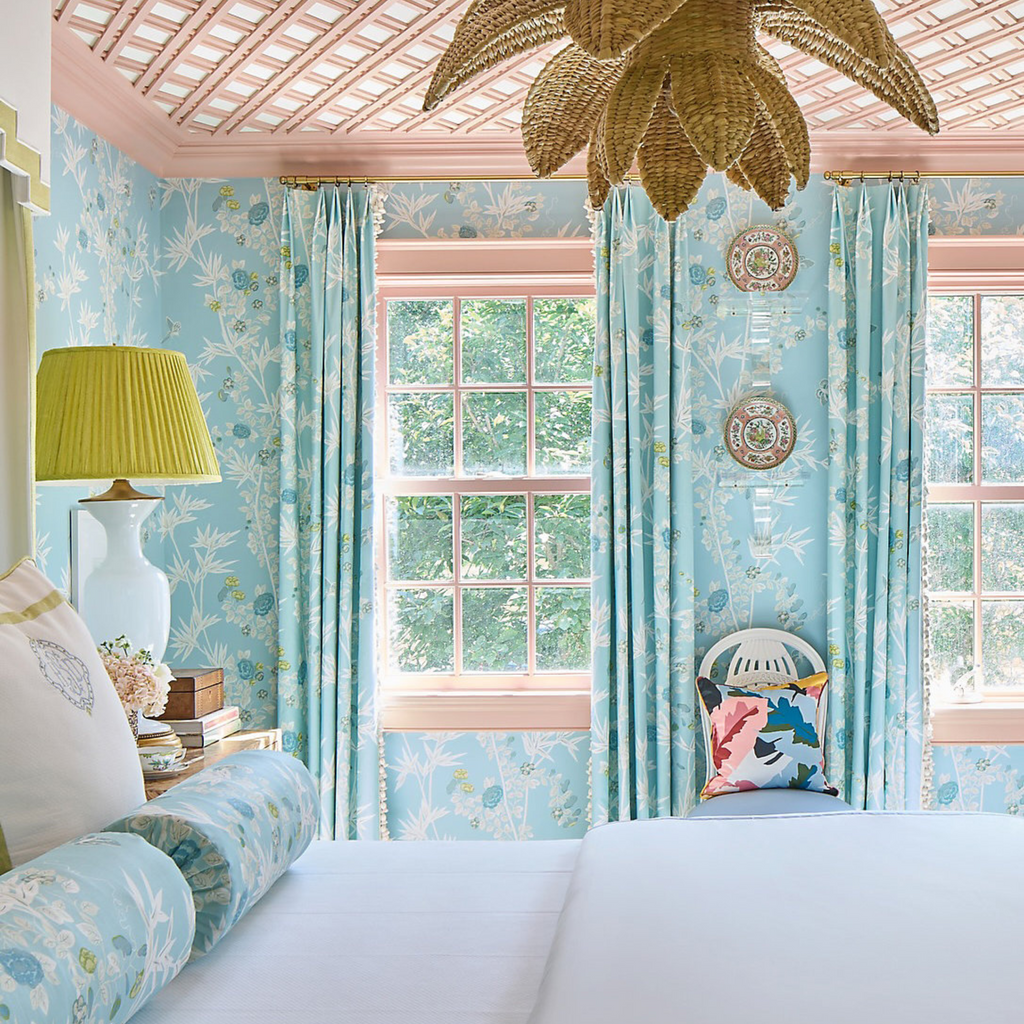 Jardin De Chine Fabric in Ciel Aqua - The Well Appointed House