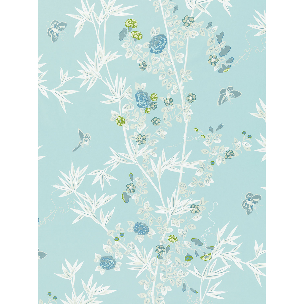 Jardin De Chine Fabric in Ciel Aqua - The Well Appointed House