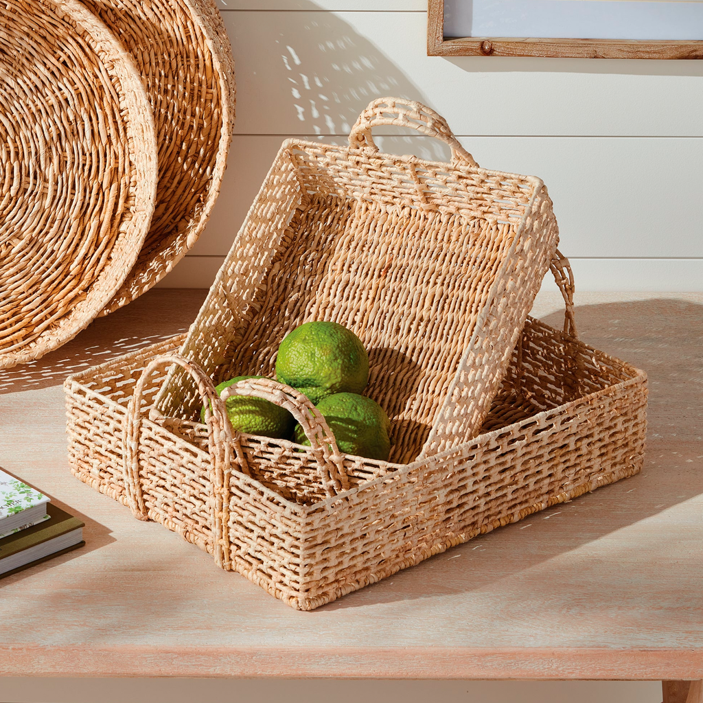Juliet Abaca Nesting Rectangular Trays, Set of 2 - The Well Appointed House