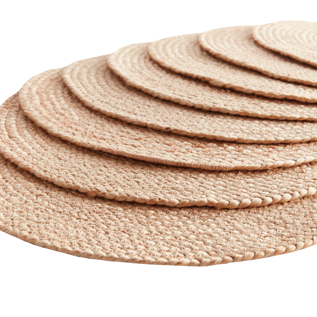 Jute Coil Round Placemats, Set of 8 - The Well Appointed House