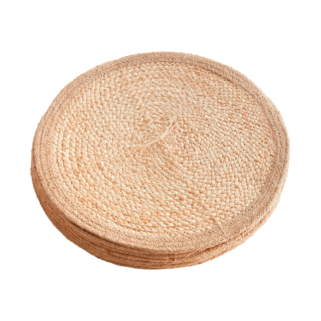 Jute Coil Round Placemats, Set of 8 - The Well Appointed House
