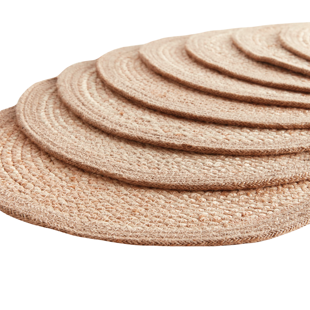 Jute Coil Round Placemats, Set of 8 - The Well Appointed House