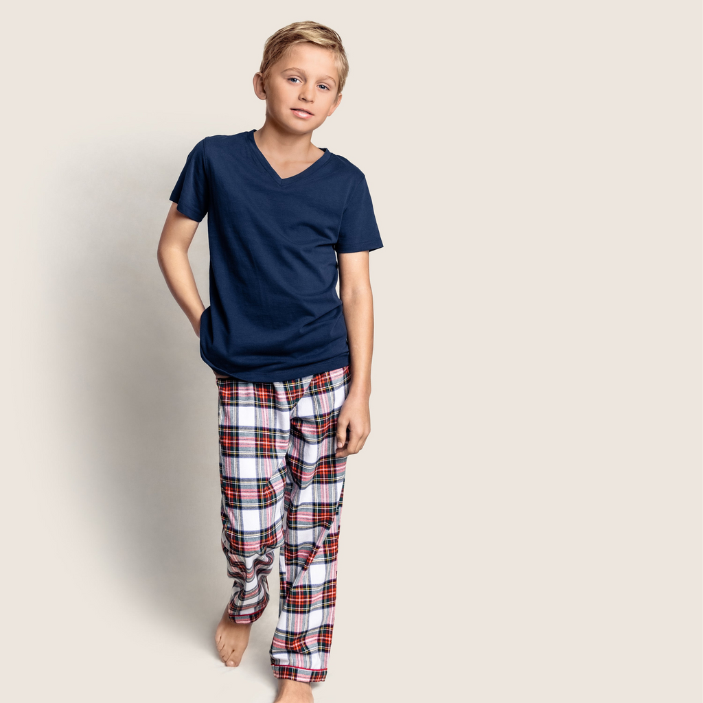 Kid's Brushed Cotton Pajama Pant in Balmoral Tartan - The Well Appointed House