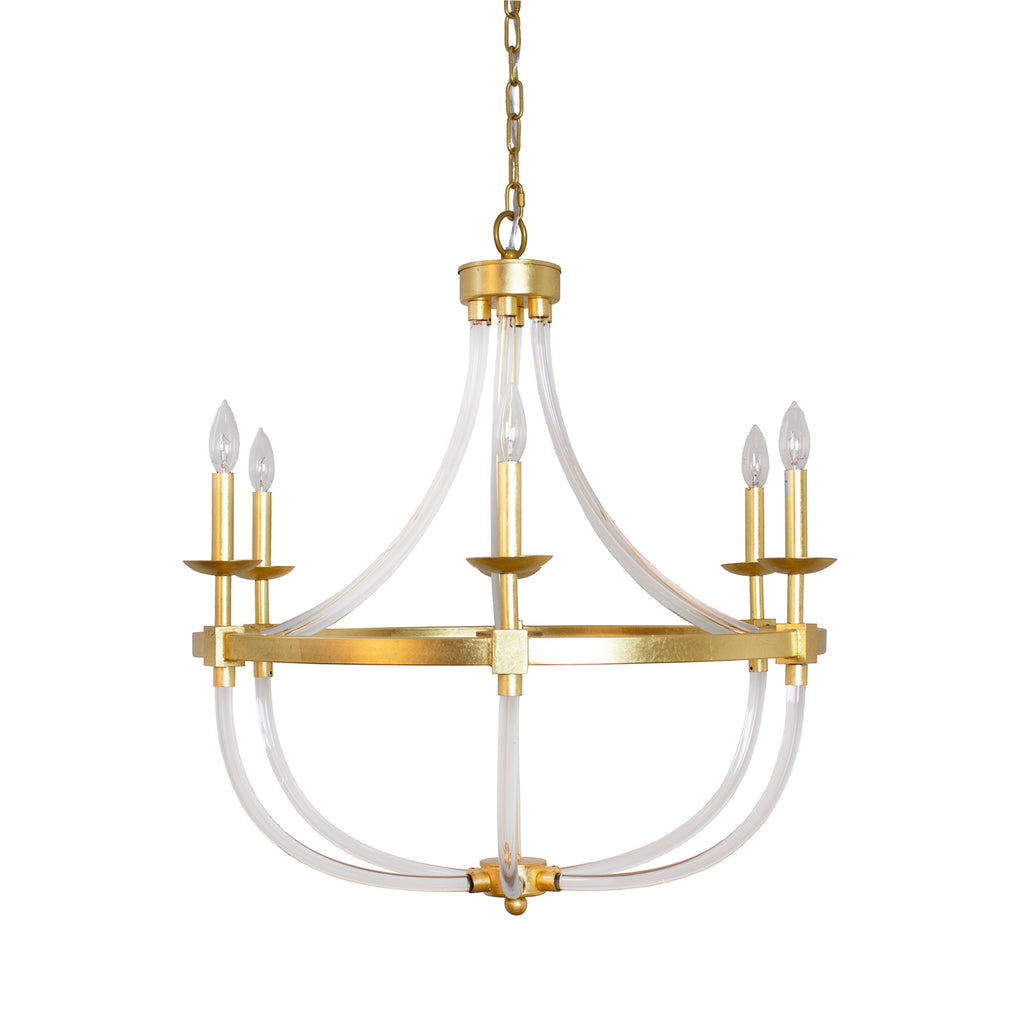 Layla Six Light Gold Leaf Chandelier - Chandeliers & Pendants - The Well Appointed House