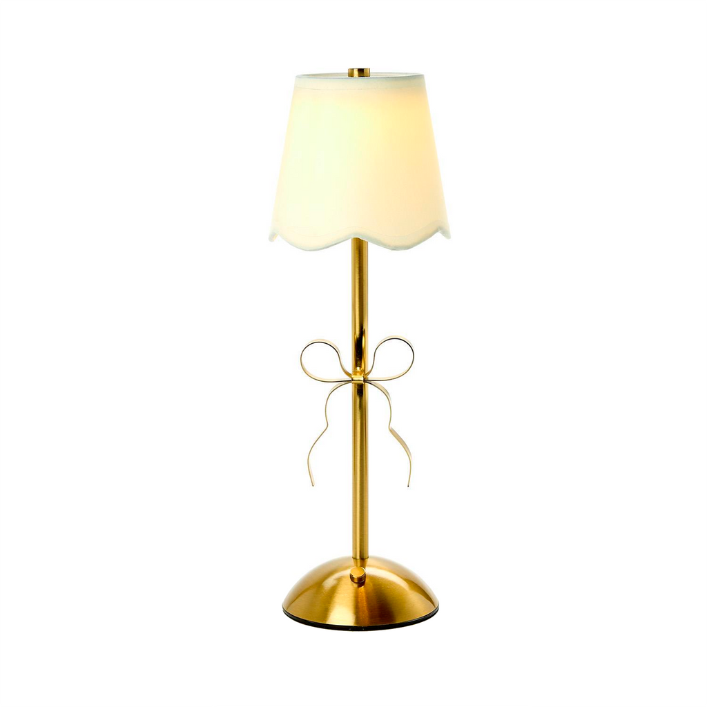 LED Portable Cordless Gold Bow Table Lamp in Gift Box - The Well Appointed House
