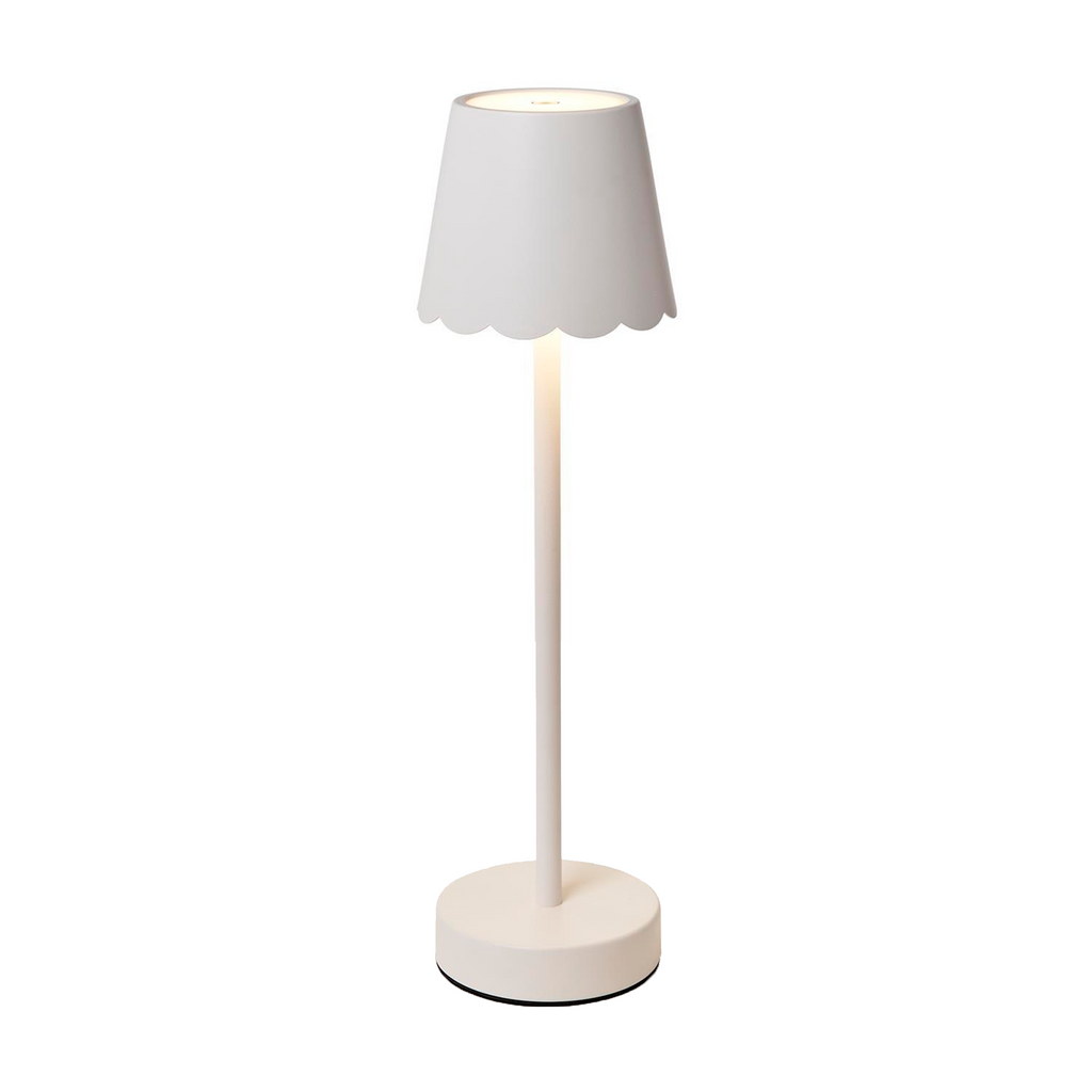 LED Portable Cordless Table Lamp with Scalloped Edge Shade in Gift Box - The Well Appointed House