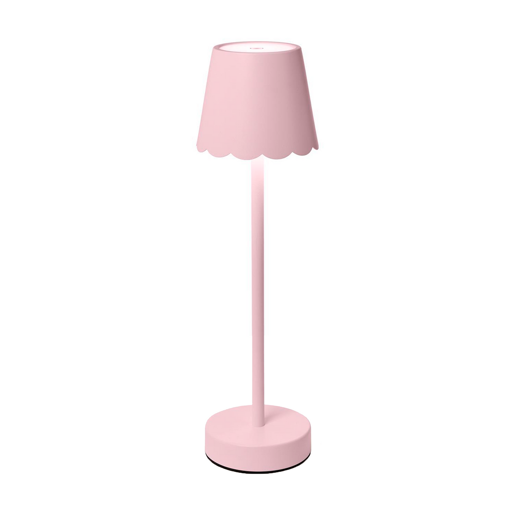 LED Portable Cordless Table Lamp with Scalloped Edge Shade in Gift Box - The Well Appointed House