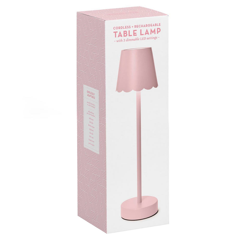 LED Portable Cordless Table Lamp with Scalloped Edge Shade in Gift Box - The Well Appointed House