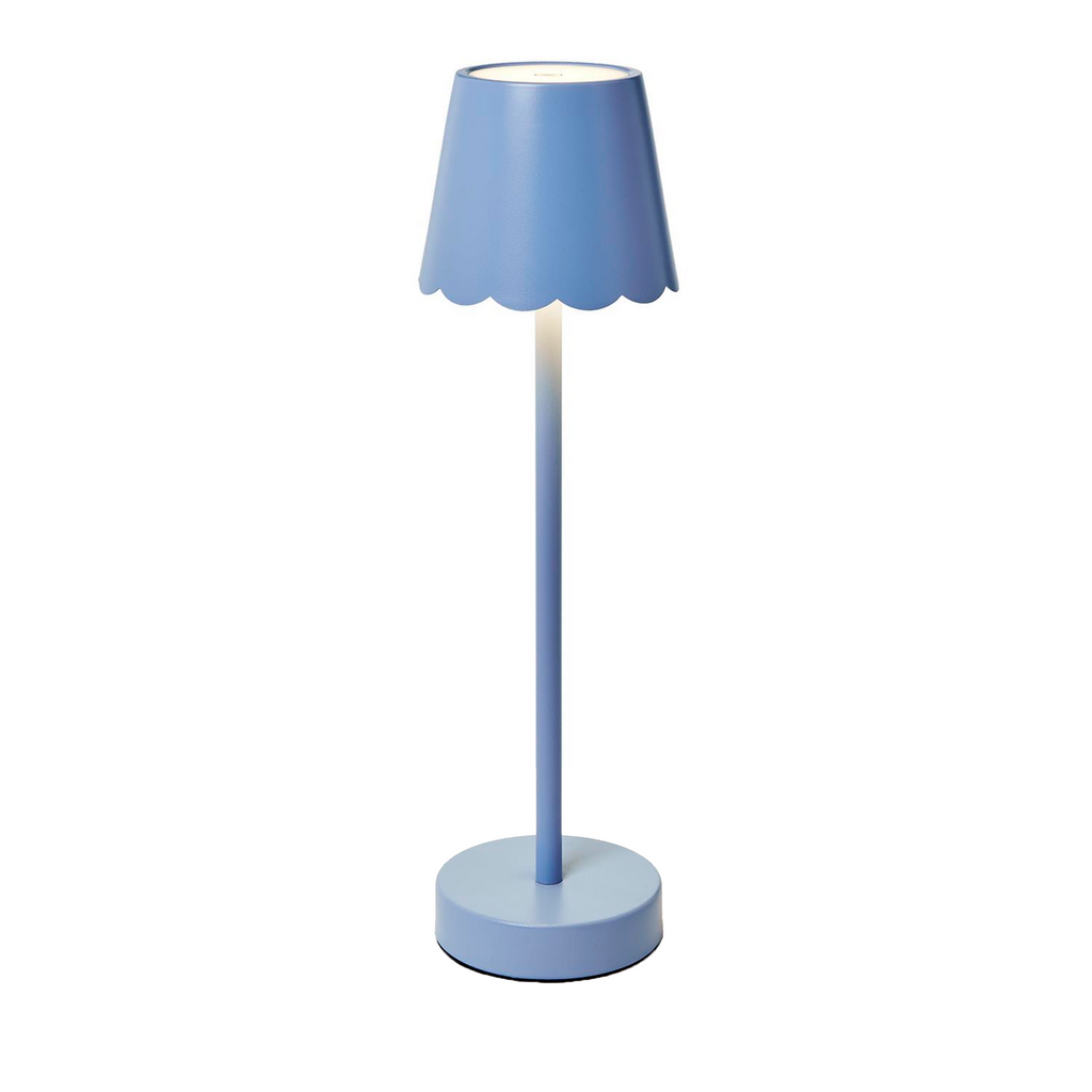 LED Portable Cordless Table Lamp with Scalloped Edge Shade in Gift Box - The Well Appointed House