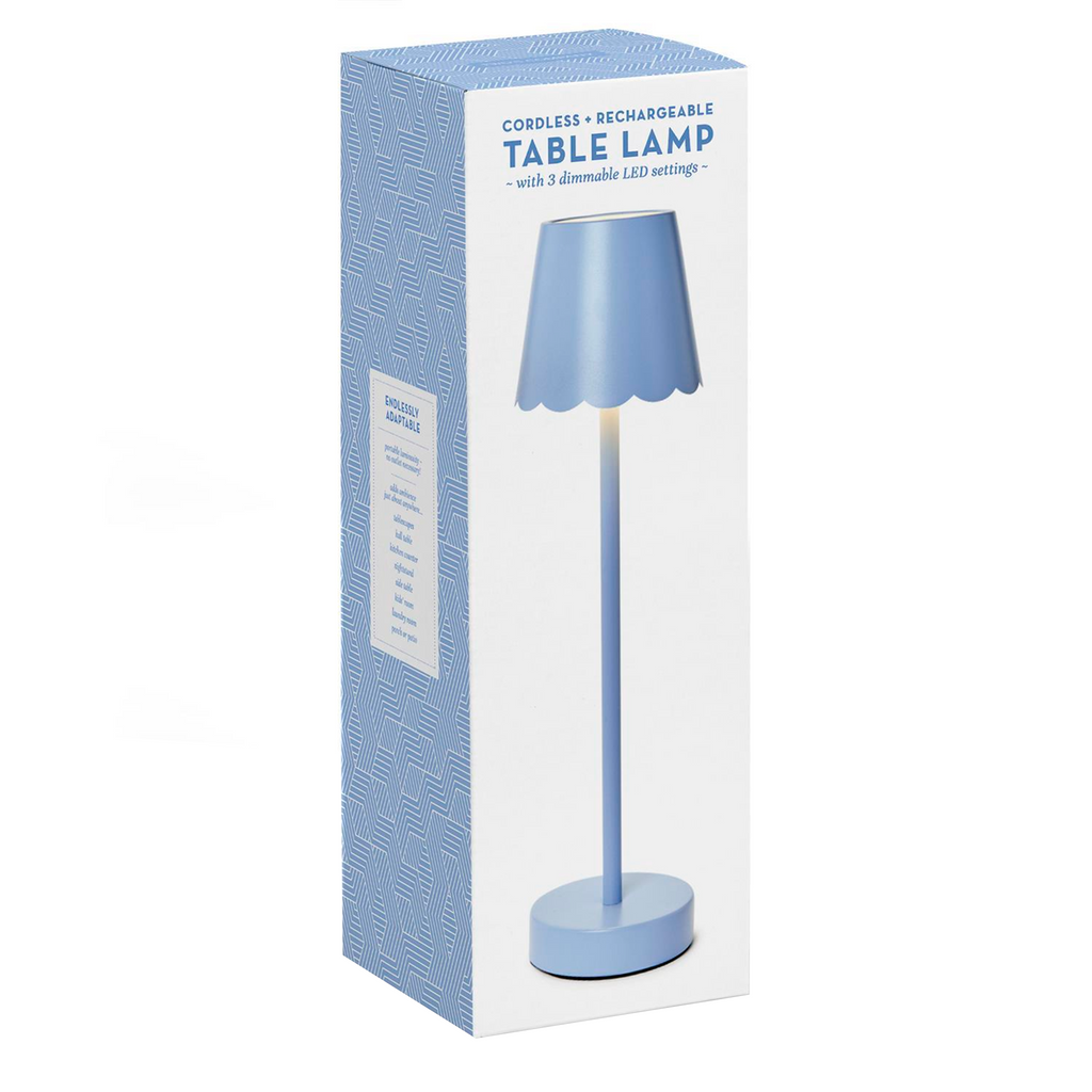 LED Portable Cordless Table Lamp with Scalloped Edge Shade in Gift Box - The Well Appointed House