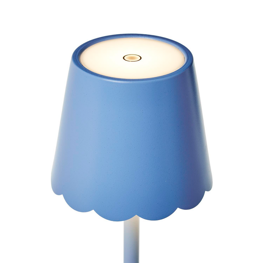 LED Portable Cordless Table Lamp with Scalloped Edge Shade in Gift Box - The Well Appointed House