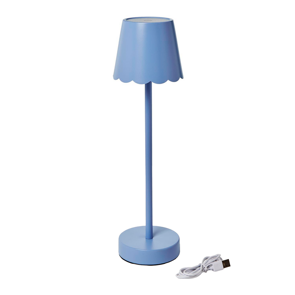 LED Portable Cordless Table Lamp with Scalloped Edge Shade in Gift Box - The Well Appointed House