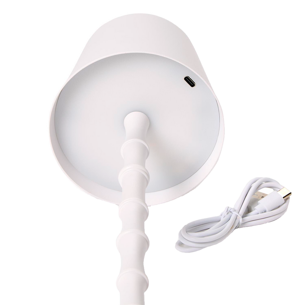 LED Portable Cordless White Bamboo Lamp in Gift Box - The Well Appointed House