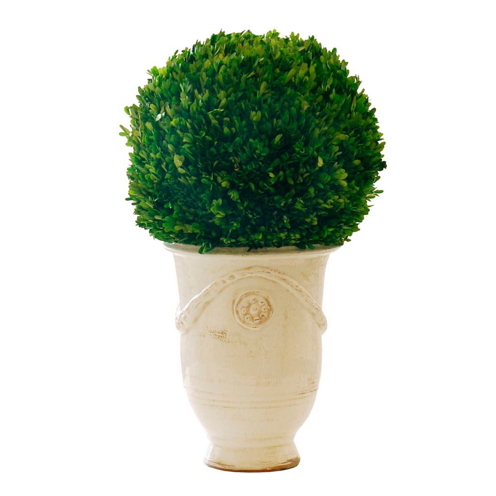 LG Boxwood Ball in Tuscan Urn - The Well Appointed House