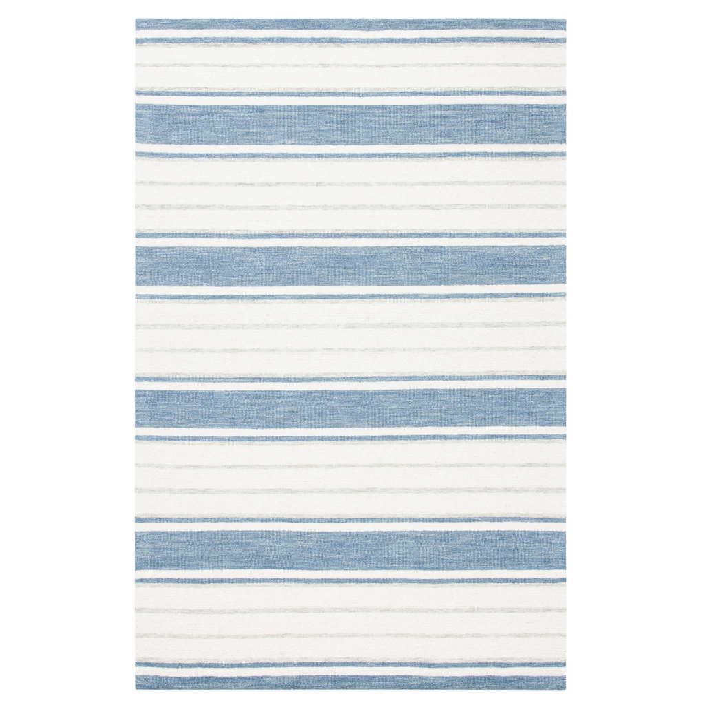 Ralph Lauren Blue & Ivory Hand Tufted Striped Area Rug - The Well Appointed House