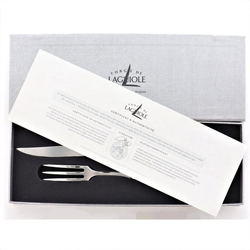 Laguiole Carving Set in Bone Handle Shiny Finish - THE WELL APPOINTED HOUSE