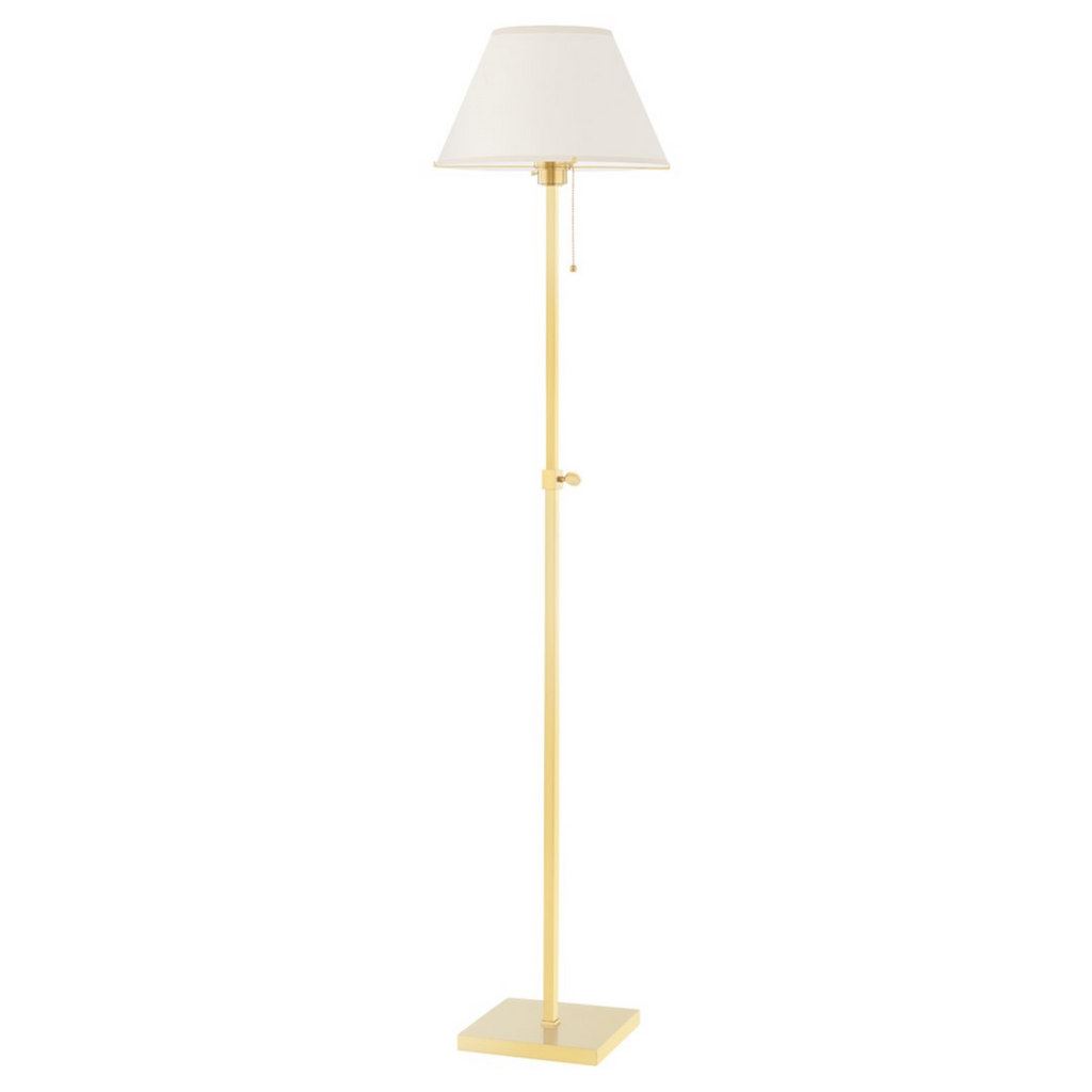 Leeds Aged Brass Floor Lamp - The Well Appointed House