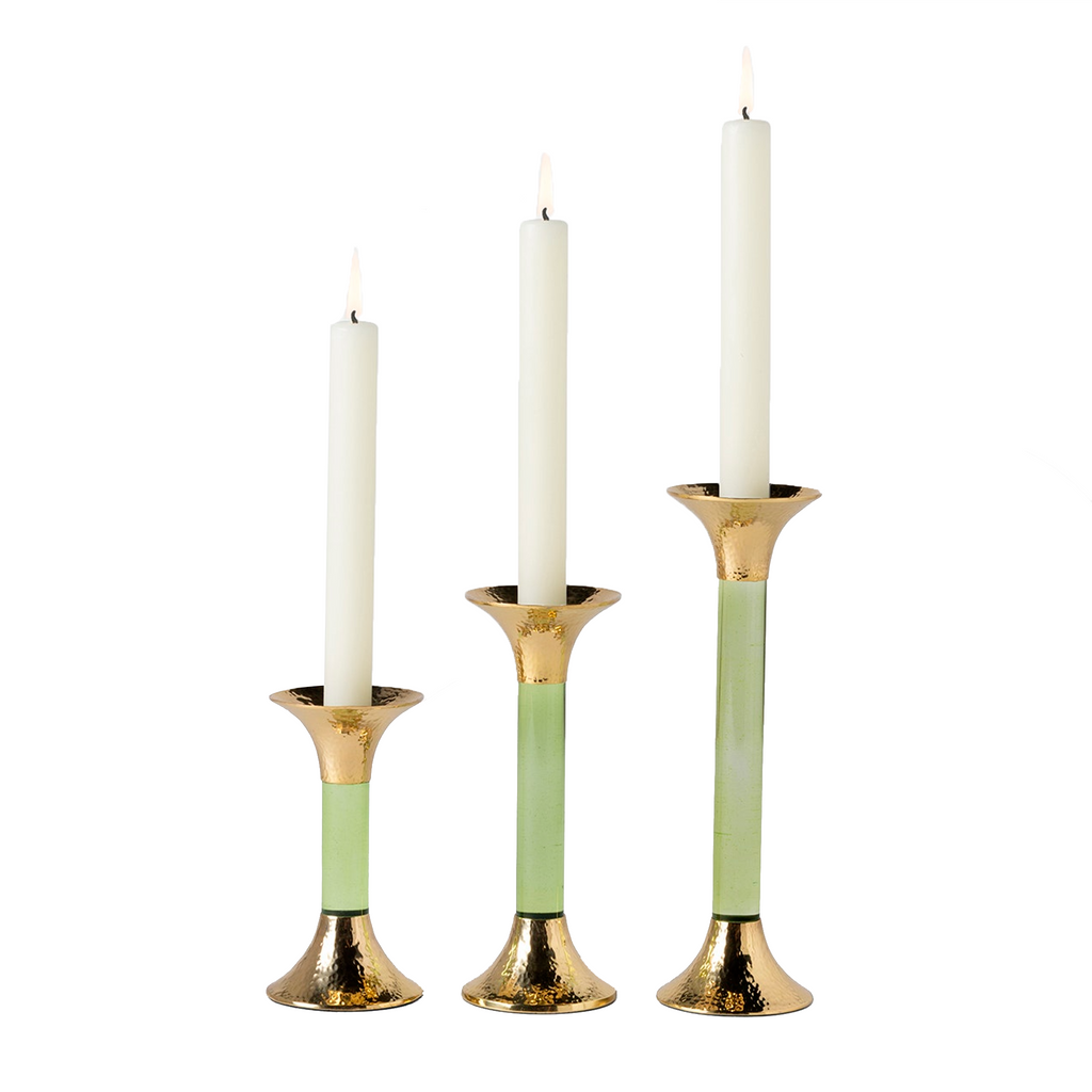Leopold Lime Gold Candle Holders - The Well Appointed House