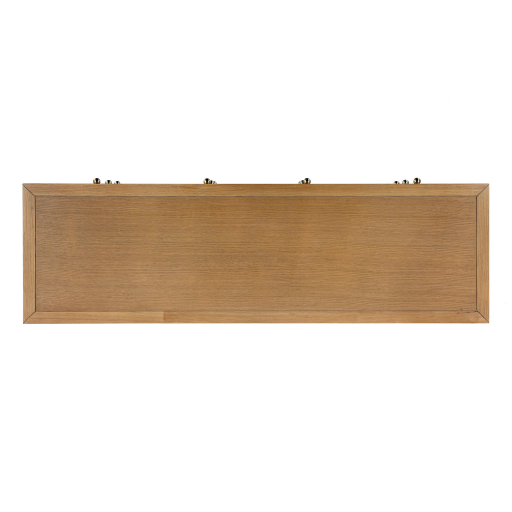 Light Natural Oak Finish Six Drawer Dresser - The Well Appointed House