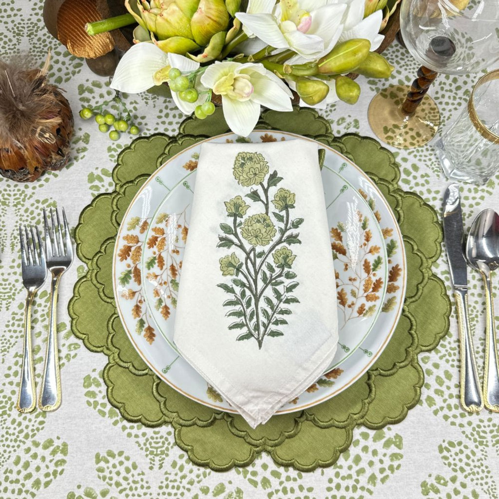 Lillian Placemat in Sage, Set of 4 - The Well Appointed House